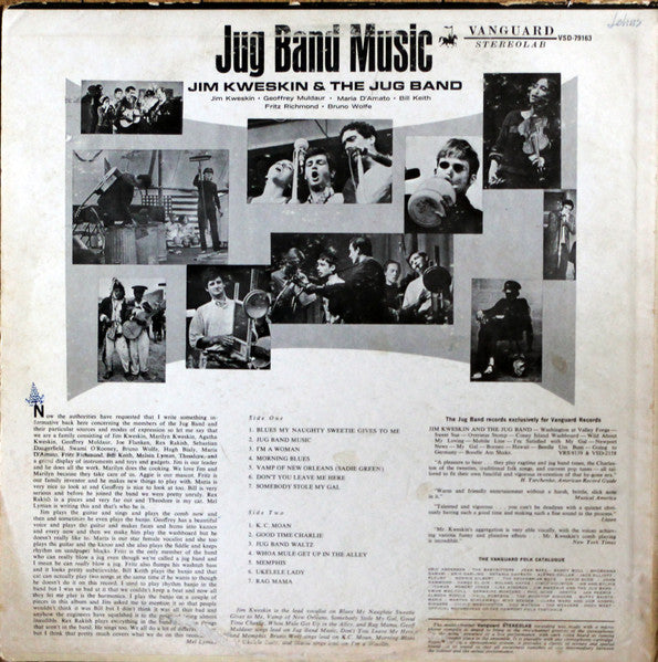 Jim Kweskin & The Jug Band : Jug Band Music (LP, Album)