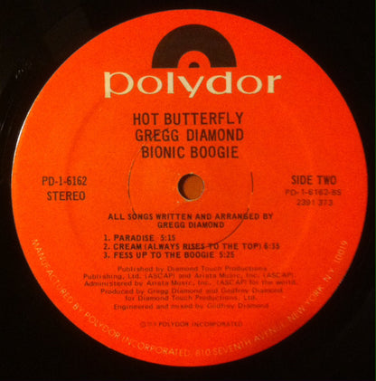 Gregg Diamond, Bionic Boogie : Hot Butterfly (LP, Album, Pre)