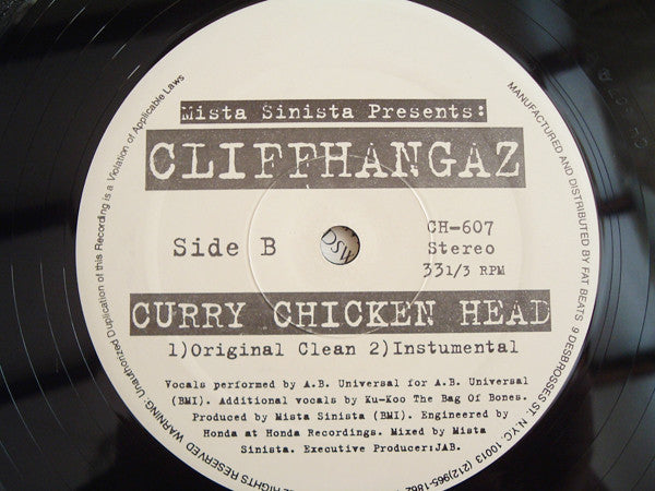 Mista Sinista Presents: Cliffhangaz : Ready 4 War / Curry Chicken Head (12")