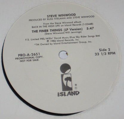 Steve Winwood : The Finer Things (12", Promo)