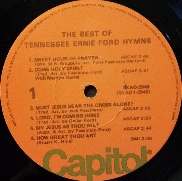 Tennessee Ernie Ford : Best Of The Tennessee Ernie Ford Hymns (LP, Comp, RE)