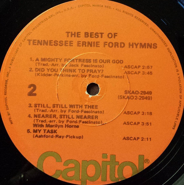 Tennessee Ernie Ford : Best Of The Tennessee Ernie Ford Hymns (LP, Comp, RE)