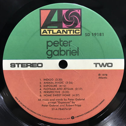 Peter Gabriel : Peter Gabriel (LP, Album, SP)
