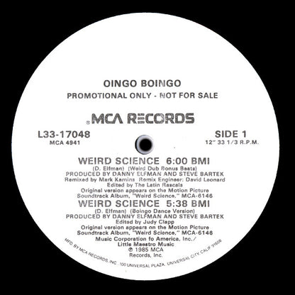 Oingo Boingo : Weird Science (12", Promo)