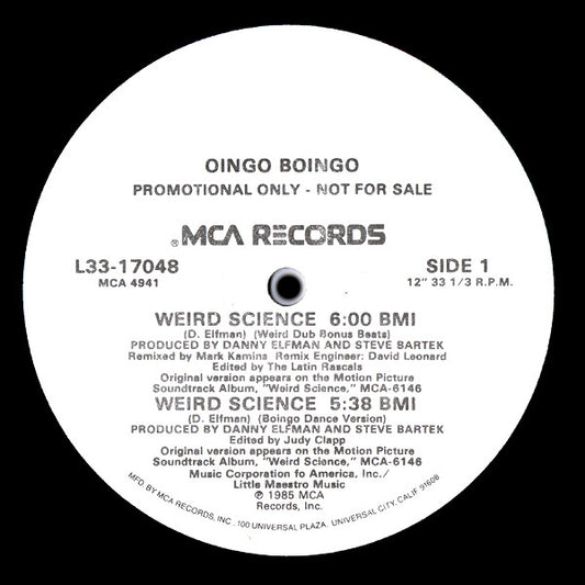 Oingo Boingo : Weird Science (12", Promo)