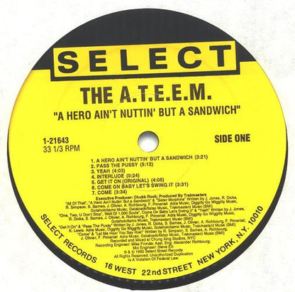 The A.T.E.E.M. : A Hero Ain't Nuttin' But A Sandwich (LP, Album)