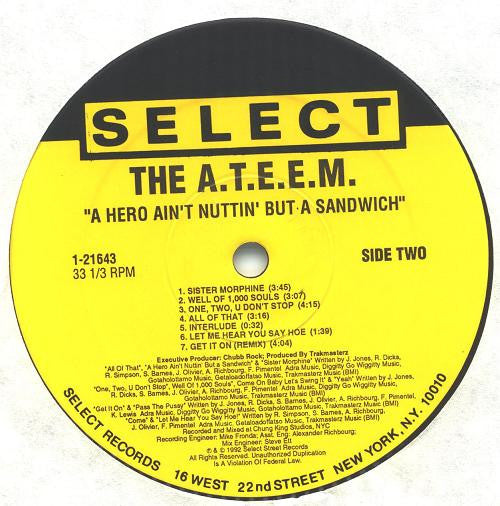 The A.T.E.E.M. : A Hero Ain't Nuttin' But A Sandwich (LP, Album)