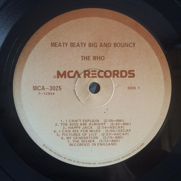 The Who : Meaty Beaty Big And Bouncy (LP, Comp, RE, Glo)