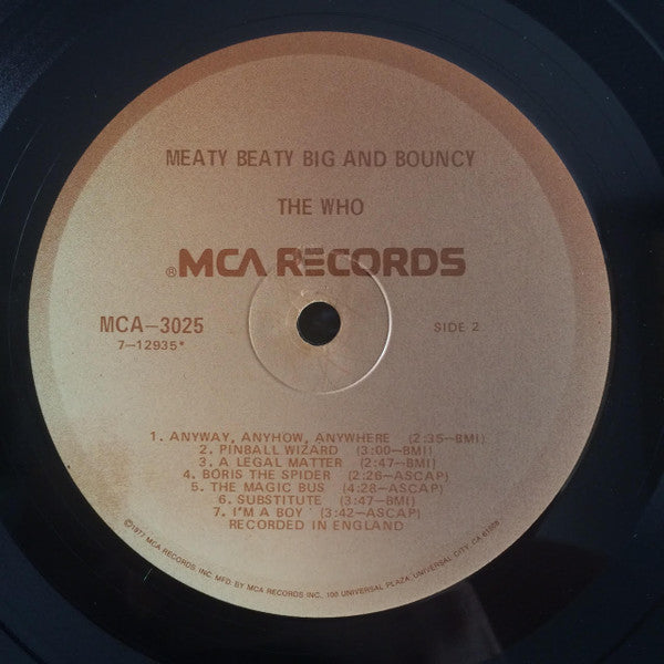 The Who : Meaty Beaty Big And Bouncy (LP, Comp, RE, Glo)