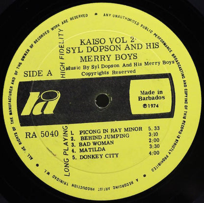 Syl Dopson And His Merry Boys : Kaiso Vol. 2 (LP)