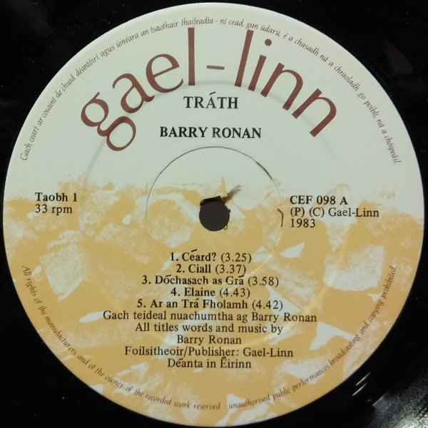 Barry Ronan : Tráth (LP)