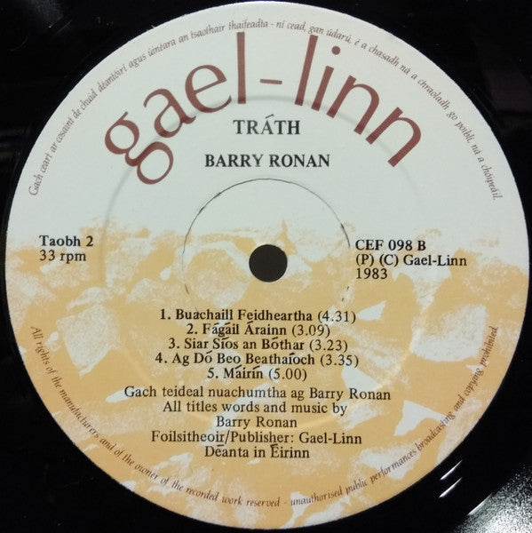 Barry Ronan : Tráth (LP)