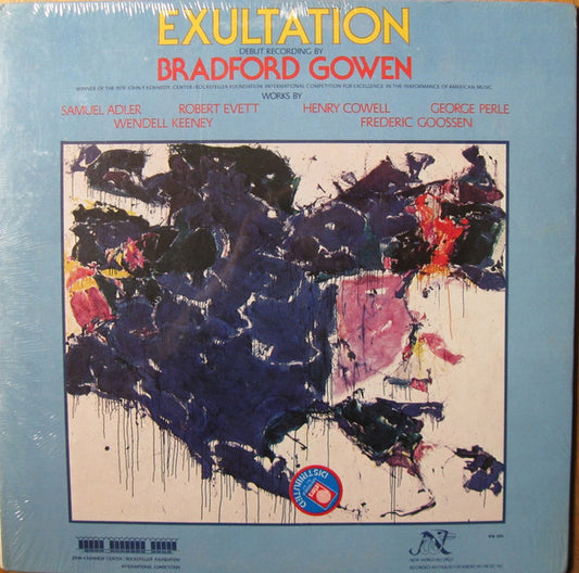 Bradford Gowen, Henry Cowell, George Perle, Samuel Adler, Robert Evett, Frederic Goossen, Wendell Keeney : Exultation (LP, Album)