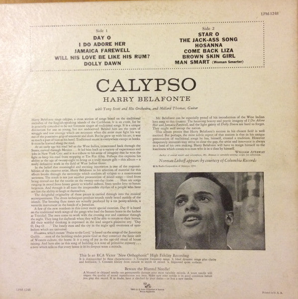 Harry Belafonte : Calypso (LP, Album, Mono, Roc)
