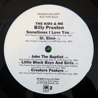 Billy Preston : The Kids & Me (LP, Album, Promo)