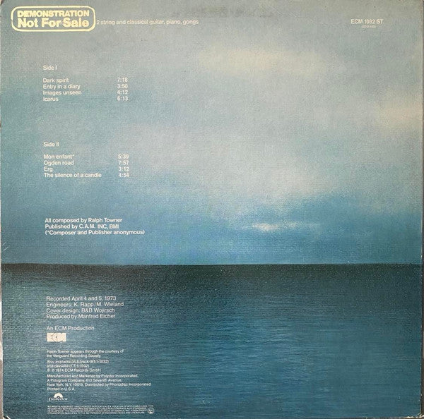 Ralph Towner : Diary (LP, Album, Promo, Pit)