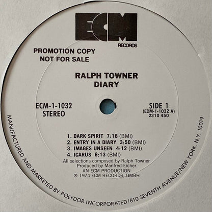 Ralph Towner : Diary (LP, Album, Promo, Pit)