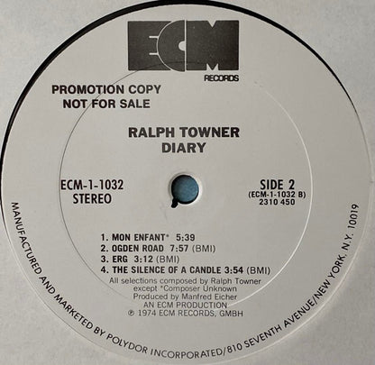 Ralph Towner : Diary (LP, Album, Promo, Pit)