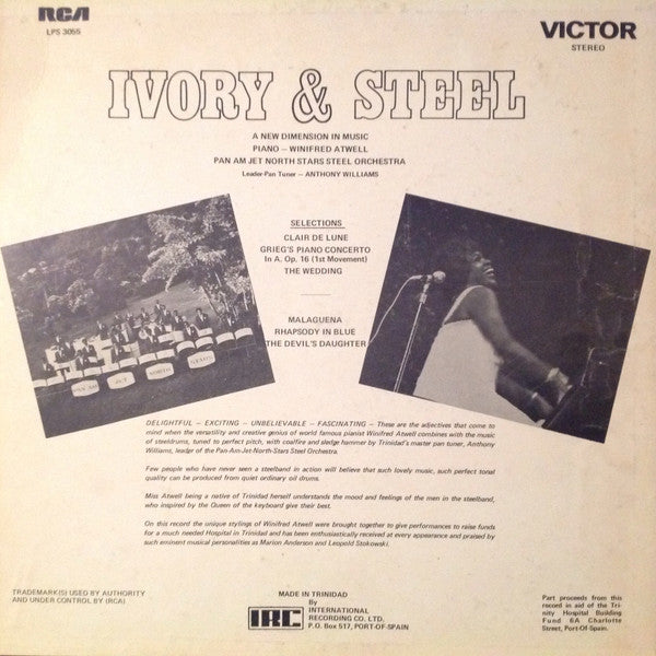 Winifred Atwell With Pan Am Jet North Stars Steelband : Ivory And Steel (LP)