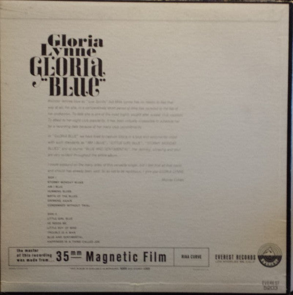 Gloria Lynne : Gloria Blue (LP, Album, Comp, Mono)
