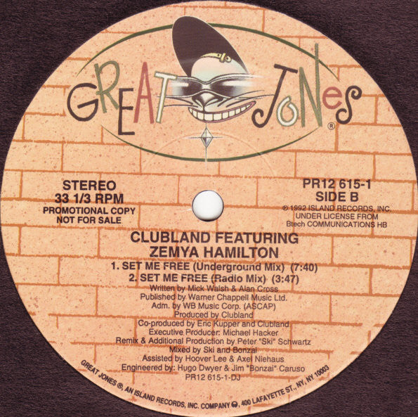 Clubland : Set Me Free (12", Single, Promo)