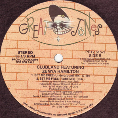 Clubland : Set Me Free (12", Single, Promo)