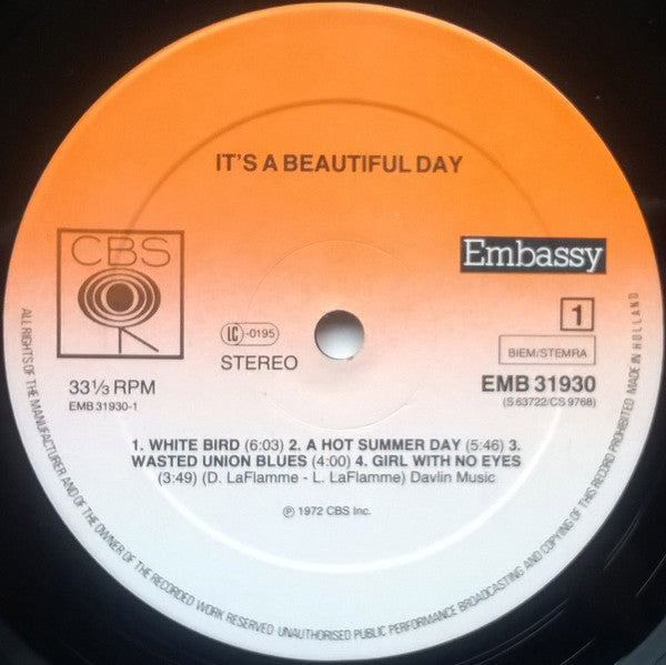 It's A Beautiful Day : It's A Beautiful Day (LP, Album, RE)