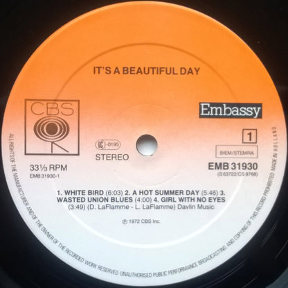 It's A Beautiful Day : It's A Beautiful Day (LP, Album, RE)