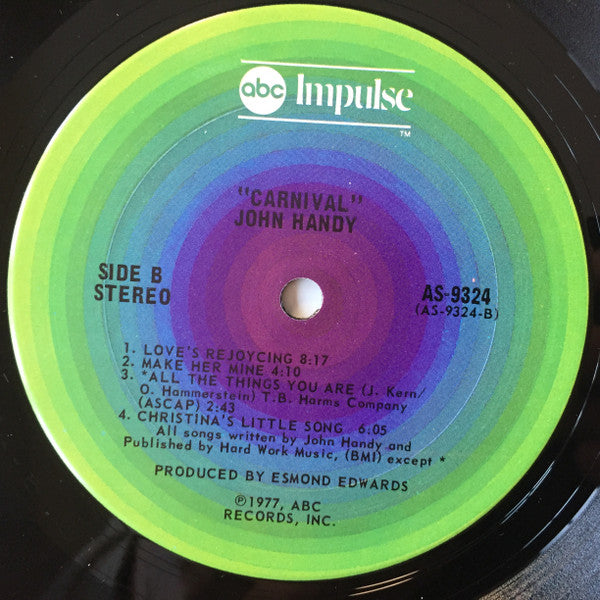 John Handy : Carnival (LP, Album, San)