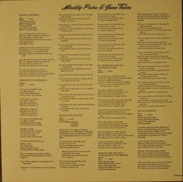Maddy Prior & June Tabor : Silly Sisters (LP, Album, Gre)