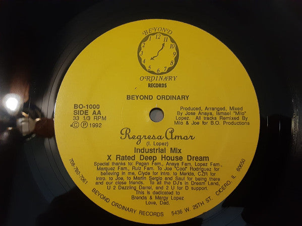 Beyond Ordinary : Regresa Amor (12")