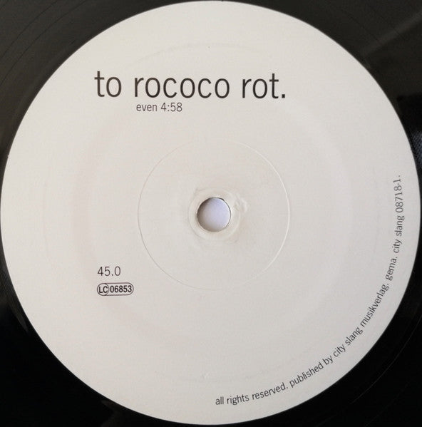 To Rococo Rot : Telema (10")