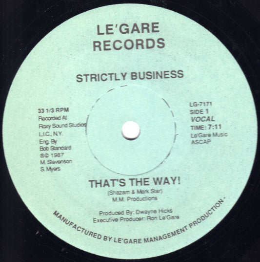Strictly Business (2) : That's The Way! (12")