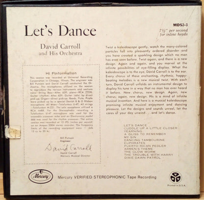 David Carroll & His Orchestra : Let's Dance (Reel, 2tr Stereo, 7" Reel, Album)