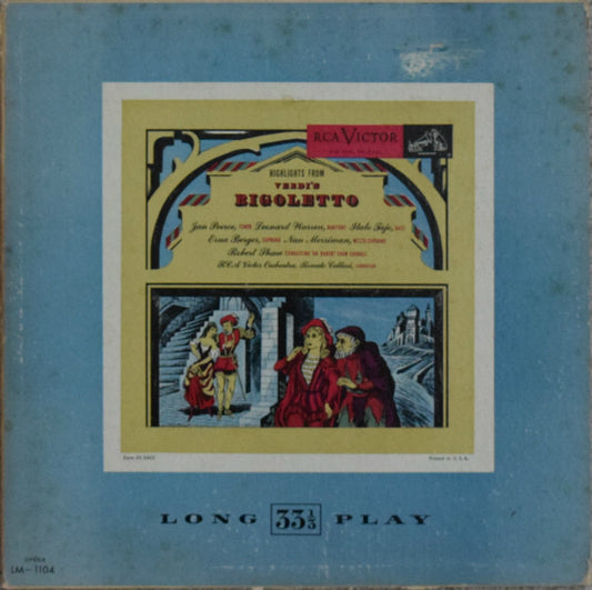 Giuseppe Verdi / Erna Berger · Nan Merriman · Jan Peerce · Leonard Warren · Italo Tajo · Renato Cellini · The Robert Shaw Chorale · Robert Shaw : Highlights From Verdi's Rigoletto (LP, Mono)