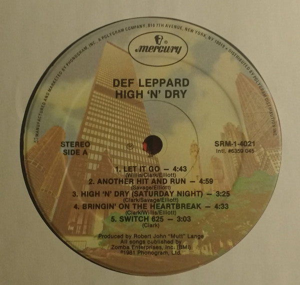 Def Leppard : High 'N' Dry (LP, Album, Hau)