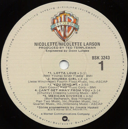 Nicolette Larson : Nicolette (LP, Album, Win)