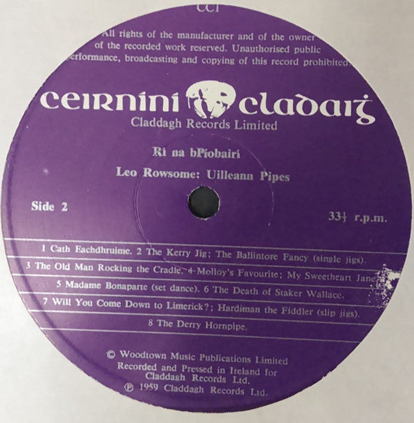 Leo Rowsome : Rí Na bPíobairí - The King Of The Pipers (LP, Album, RE)