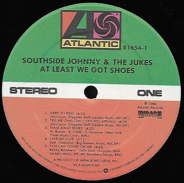 Southside Johnny & The Asbury Jukes : At Least We Got Shoes (LP, Album, SP )