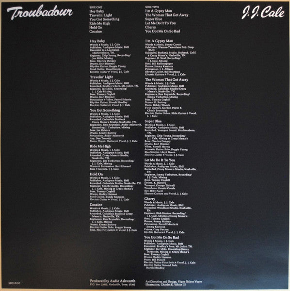 J.J. Cale : Troubadour (LP, Album, RE, 180)