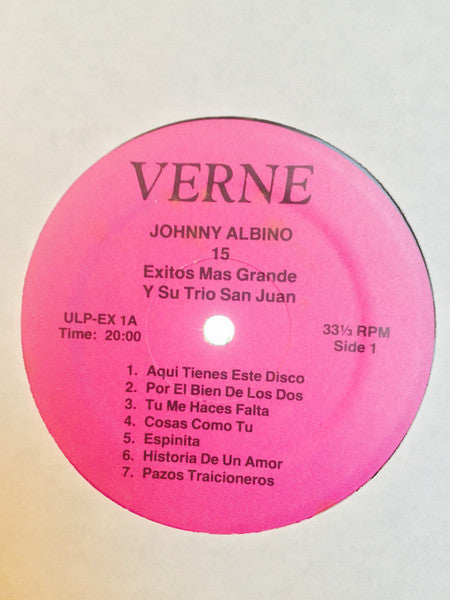 Johnny Albino y Su Trio San Juan : 15 Exitos Mas Grande Johnny Albino y Su Trio San Juan (LP, Album)