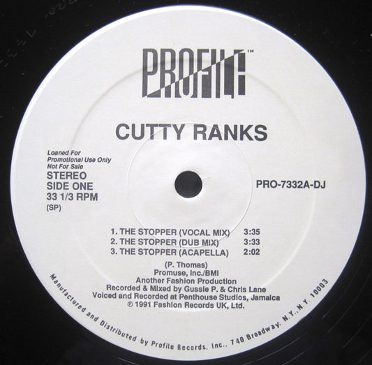Cutty Ranks : The Stopper (12", Promo)