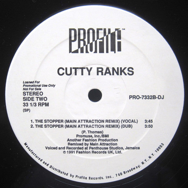 Cutty Ranks : The Stopper (12", Promo)