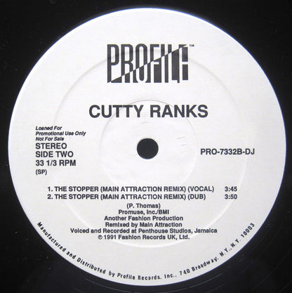 Cutty Ranks : The Stopper (12", Promo)