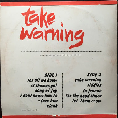 Sounds Of Joy (10) : Take Warning (LP, Album)