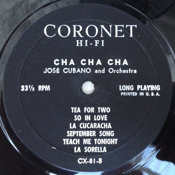 Jose Cubano And His Orchestra : Cha Cha Cha (LP, Album, Mono)