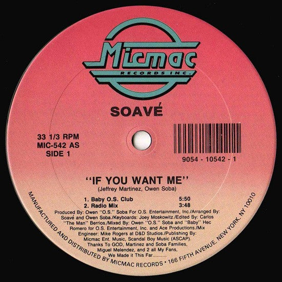 Soavé : If You Want Me (12")