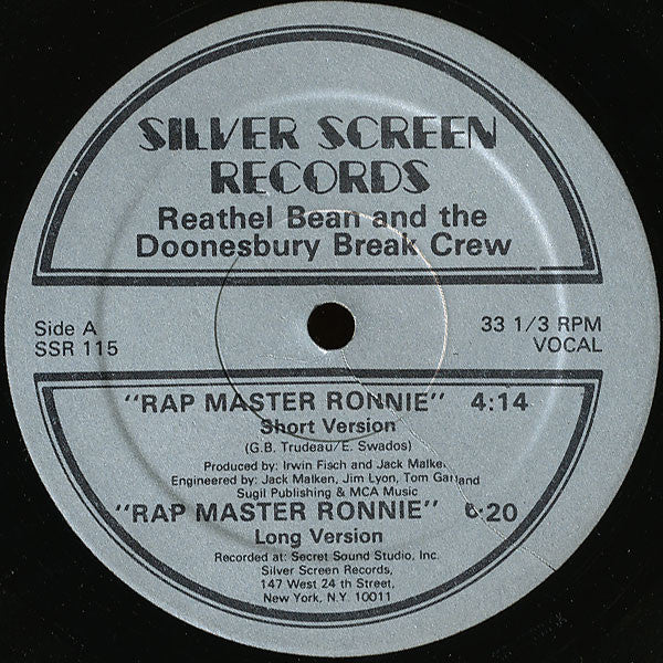 Reathel Bean & The Doonesbury Break Crew : Rap Master Ronnie (12")