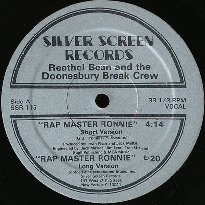 Reathel Bean & The Doonesbury Break Crew : Rap Master Ronnie (12")