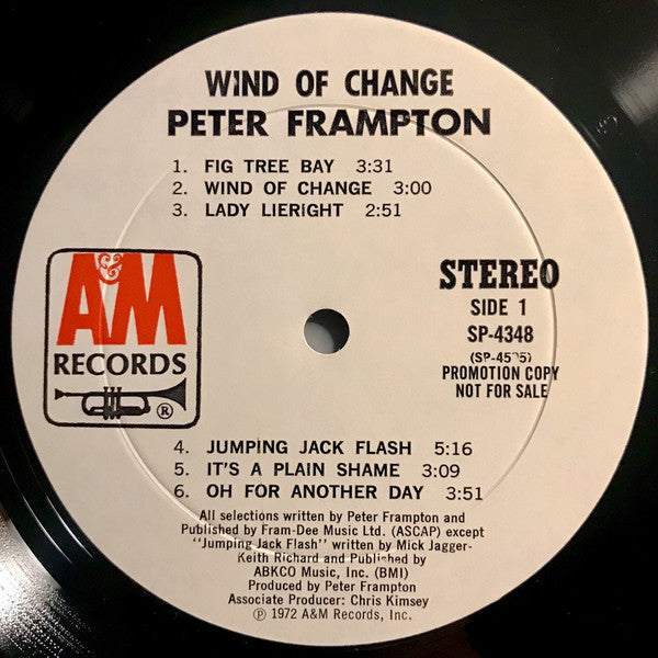 Peter Frampton : Wind Of Change (LP, Album, Promo)